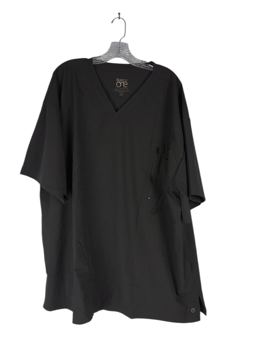 Barco One Uniforms Scrub Top Men's 3X Black Amplify V-Neck Medical 0115X Pockets